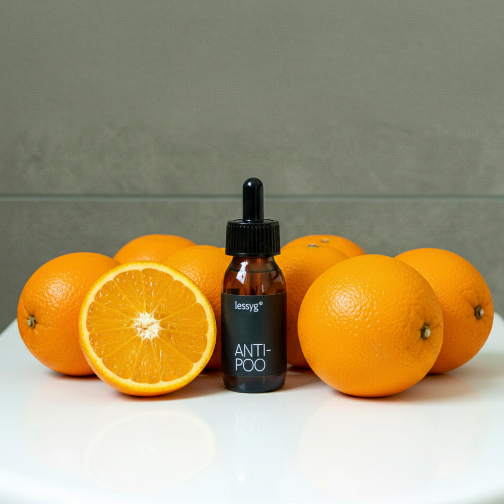 Natürlicher Toilettenduft mit Orangenduft aus Ätherischen Ölen, nur wenige tropfen genügen 