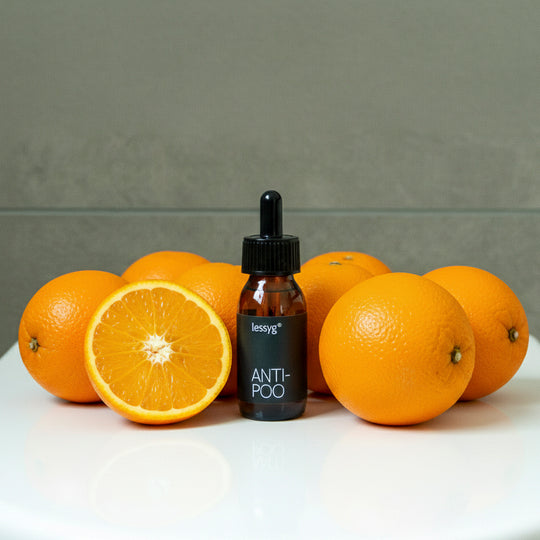 Natürlicher Toilettenduft mit Orangenduft aus Ätherischen Ölen, nur wenige tropfen genügen 