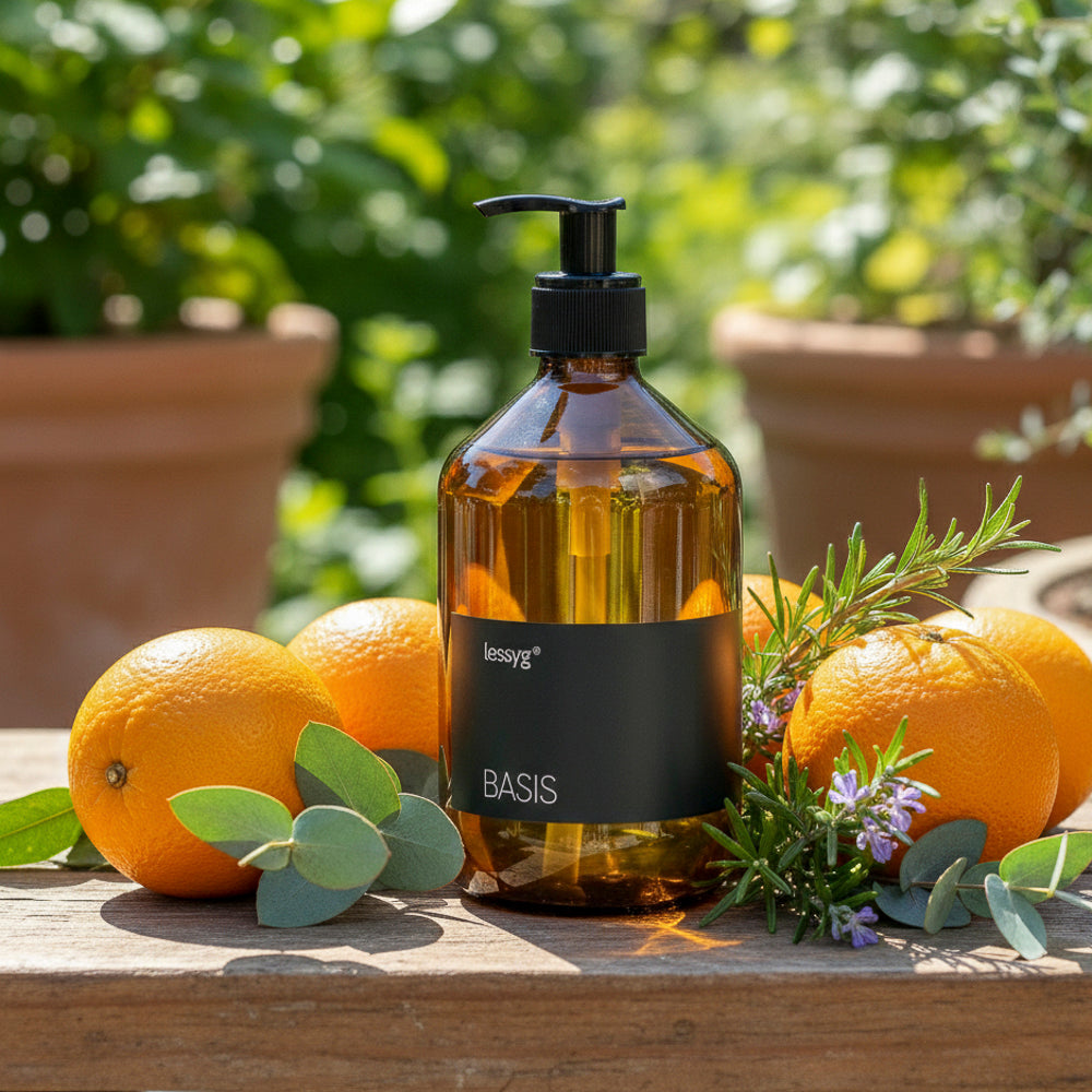 Natürlicher Universalreiniger mit 100% natürlichen Inhaltsstoffen, Biologisch abbaubar und extrem ergiebig mit Orange oder Eukalyptus Rosmarin 