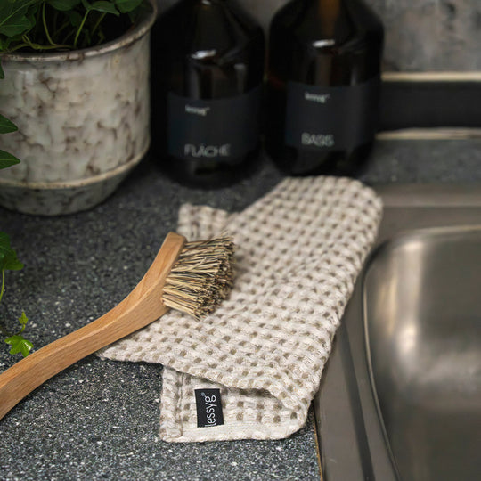 Leinen Multituch 25x25cm Serviette Spültuch nachhaltig Leinentuch Waffeloptik Küche Putzlappen antibakteriell Stoffserviette aus Leinen waschbar biologisch abbaubar Nachhaltiges Spültuch aus europäischem Flachs