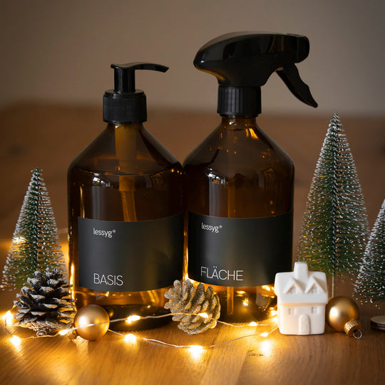  lessyg Starter Set mit Basis Konzentrat Sprüh Glasflasche 