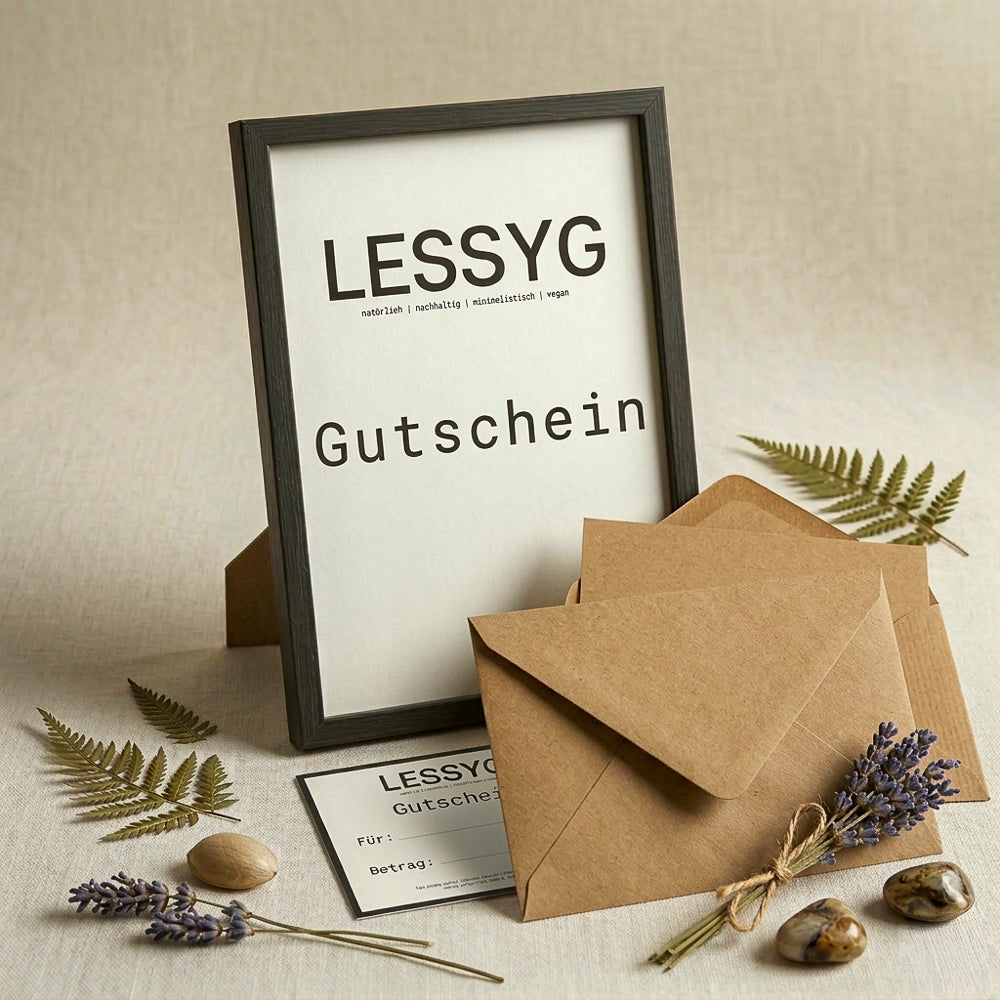 Lessyg Gutschein per Post erhalten, super zum verschenken 
